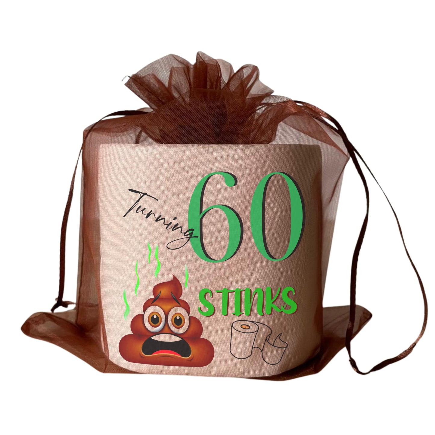 Add a splash of humor to your birthday bash with quirky 60th Birthday Gag Gift Toilet Paper Rolls, a guaranteed conversation starter.