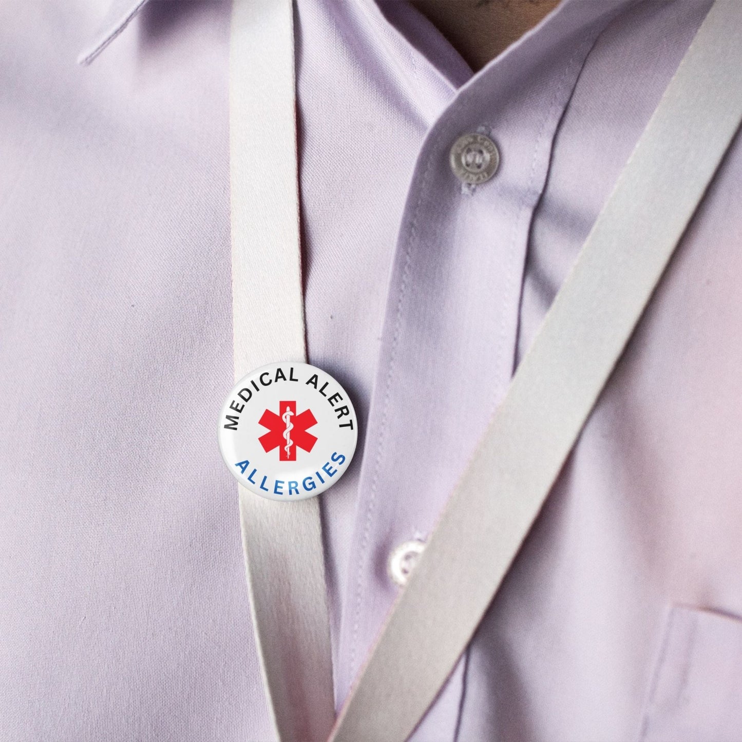 Allergies Medical Alert Jewelry Badge - 1in (25mm) for Emergency Safety & Discreet Wear - EMU Works