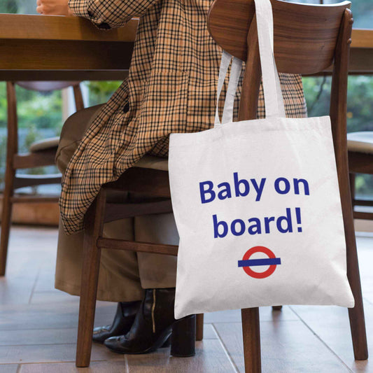 EMUWORKS London Underground Tote - Baby On Board Bag, Soft and Stylish for Mums-to-Be