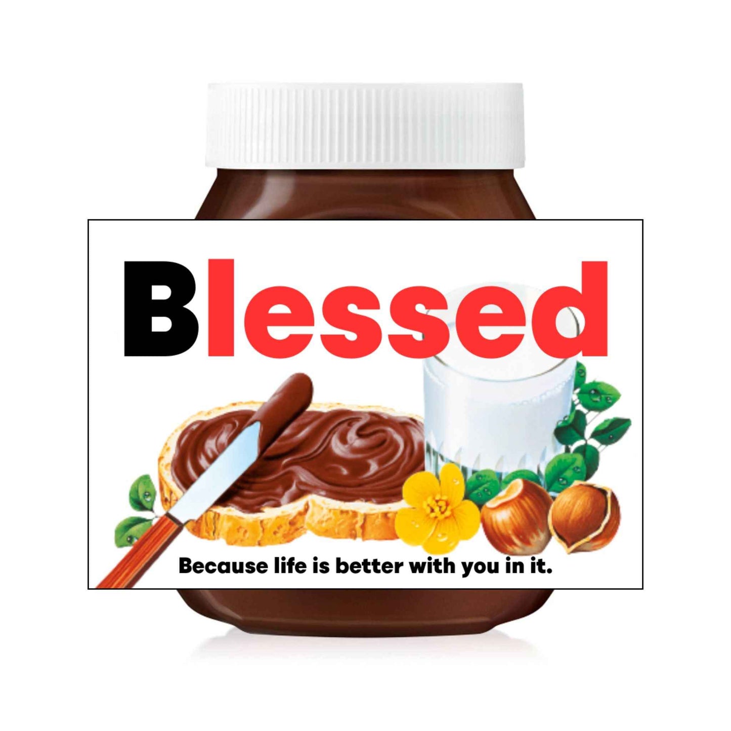 Custom Nutella Jar Label - Stylish Vinyl Sticker for Nutella Lovers - Easy Peel & Stick Design