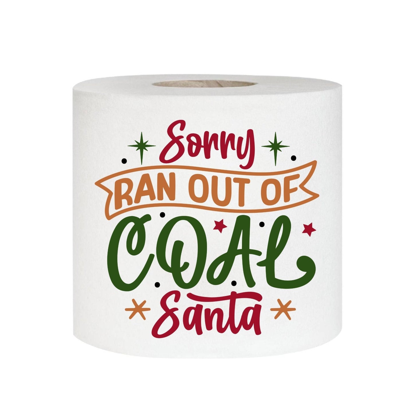 Funny Christmas Printed Toilet Paper - Unique Stocking Stuffer Ideas in Red Organza Bag - EMU Works