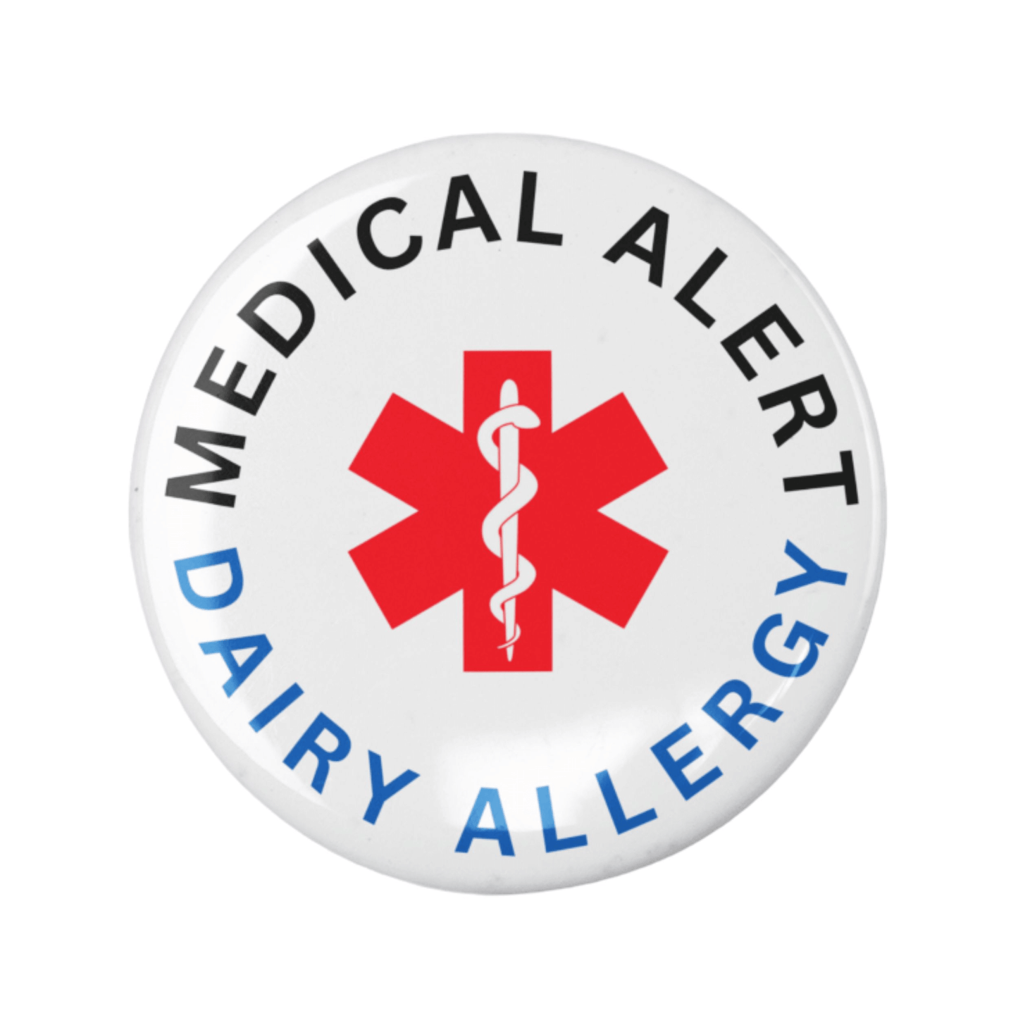Dairy Allergy Medical Alert Badge | 1in 25mm Pin Button