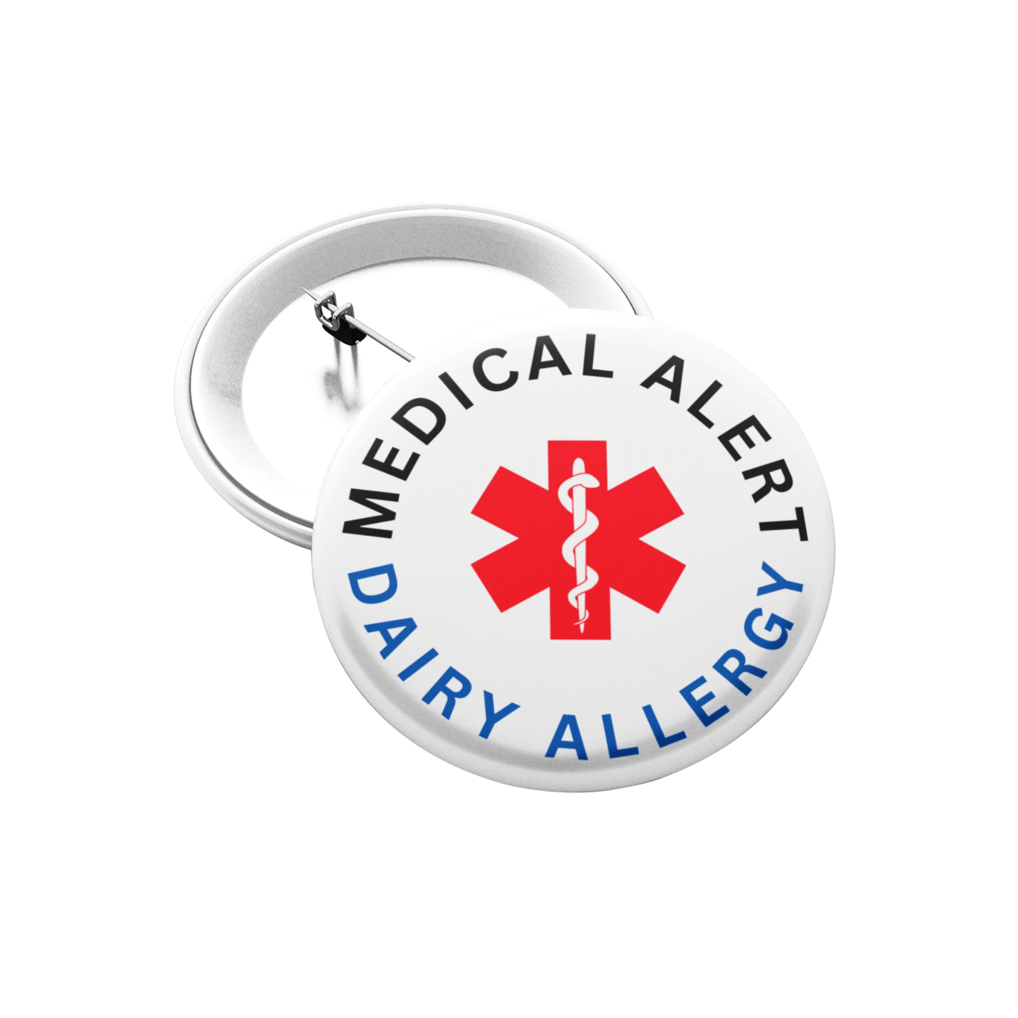 Dairy Allergy Medical Alert Badge | 1in 25mm Pin Button