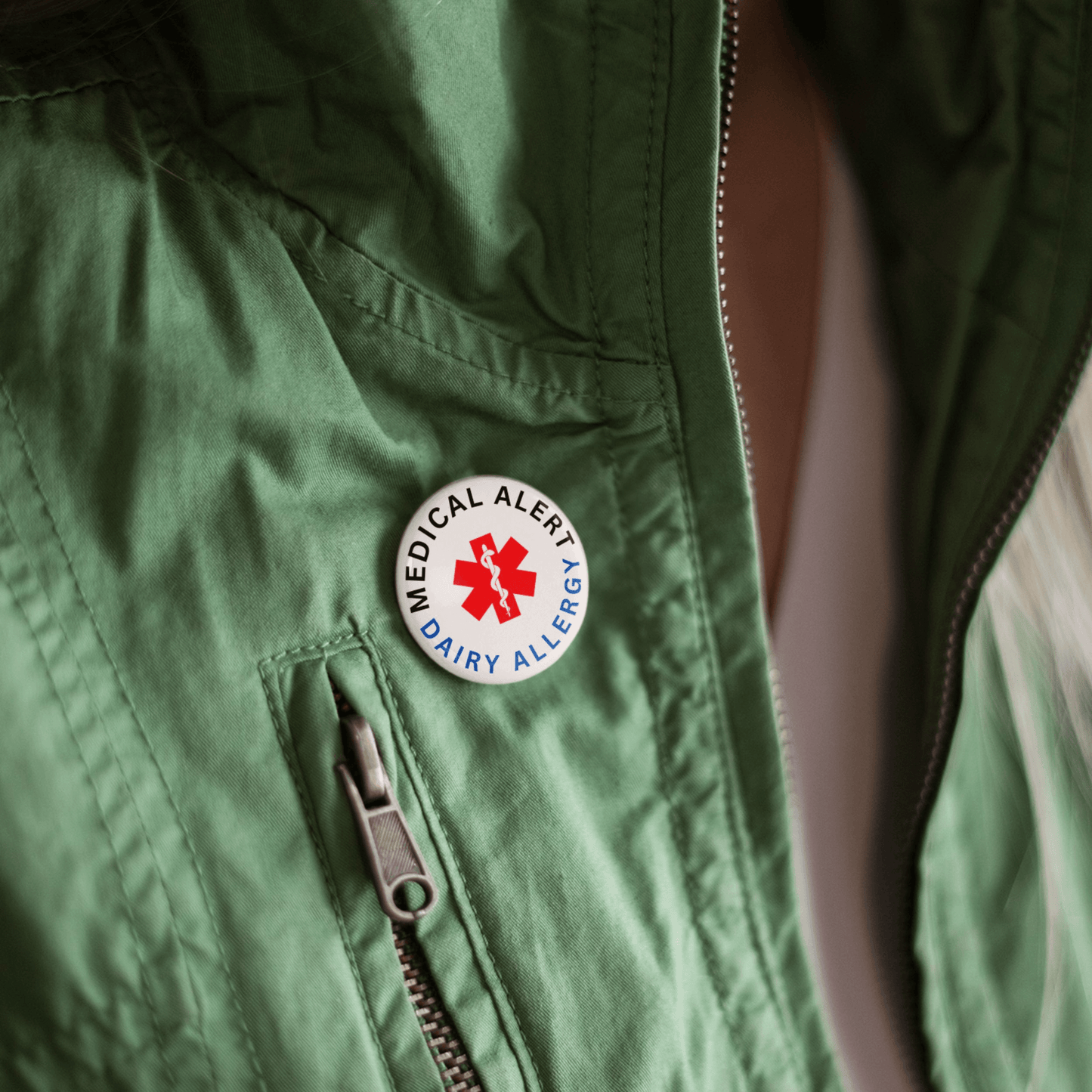 Dairy Allergy Medical Alert Badge | 1in 25mm Pin Button