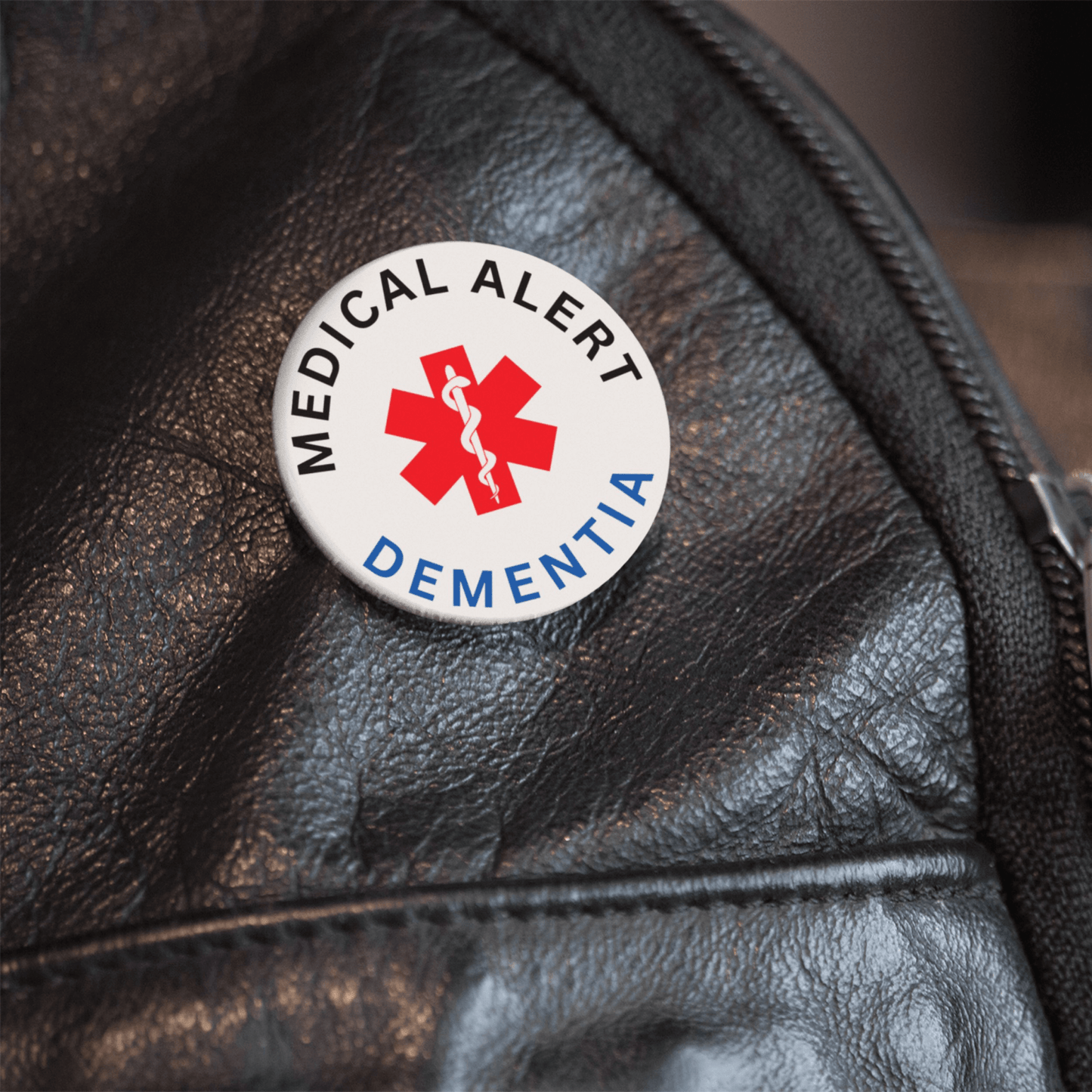 Dementia Identification Badge 1 Inch 25mm - Medical Alert Pin for Seniors' Safety - EMU Works