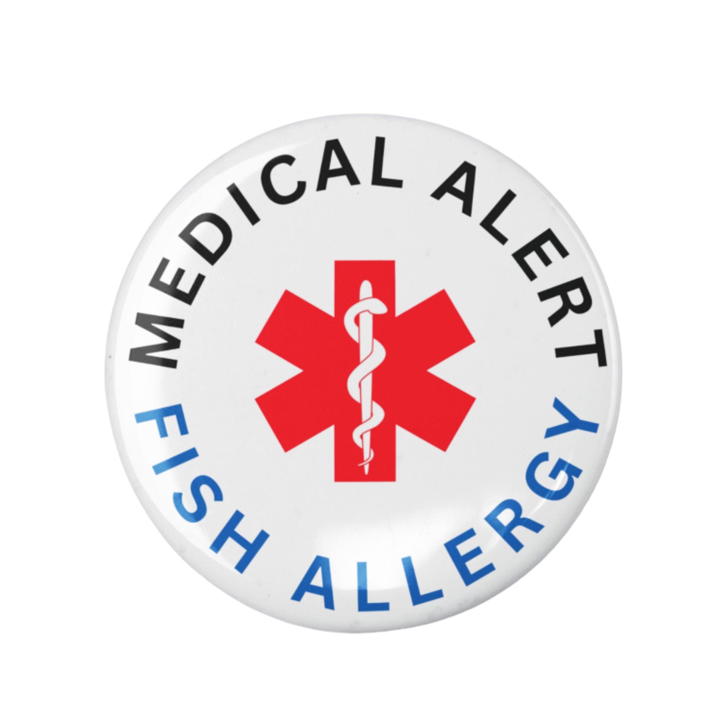 Fish Allergy Medical Alert Logo Badge 1in 25mm
