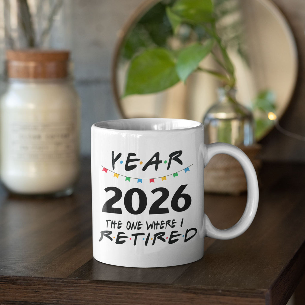 2026 Retirement Mug Black — "The One Where I Retired" Coffee Cup