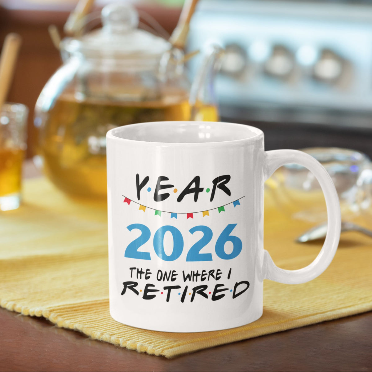2026 Retirement Mug — "Year 2026: The One Where I Retired" Ceramic Coffee Cup