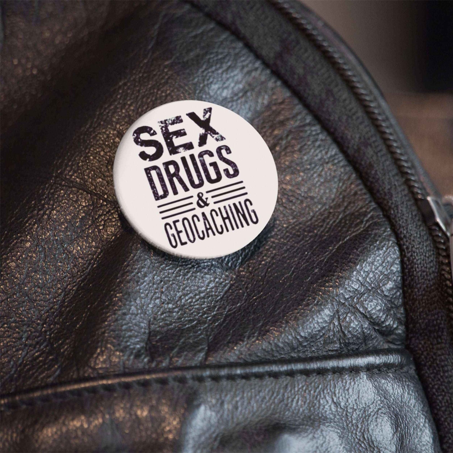 Funny Geocaching Badge - Hilarious 1 Inch Durable Outdoor Pin Button for Adventure Lovers