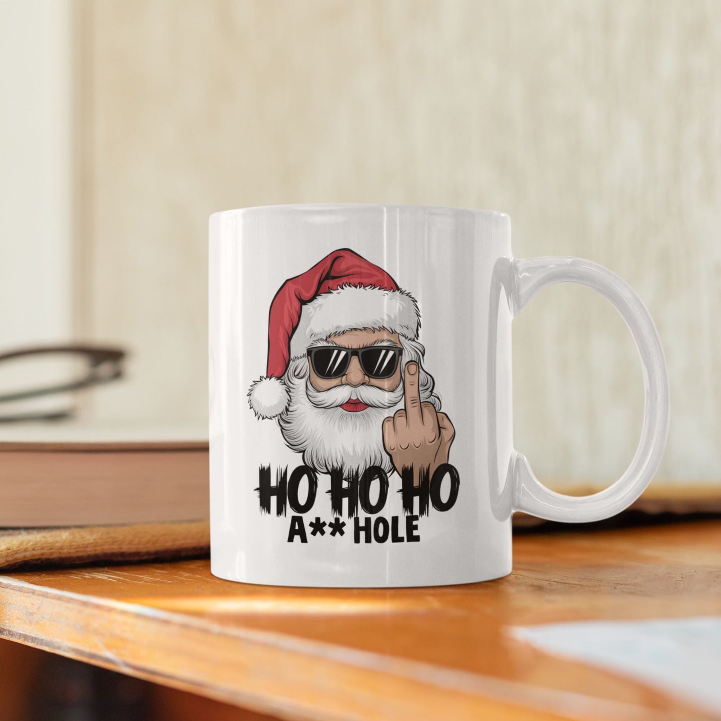 Christmas Rude Santa Claus Funny Coffee Cup White Ceramic Mug Inappropriate Gifts Dishwasher Safe