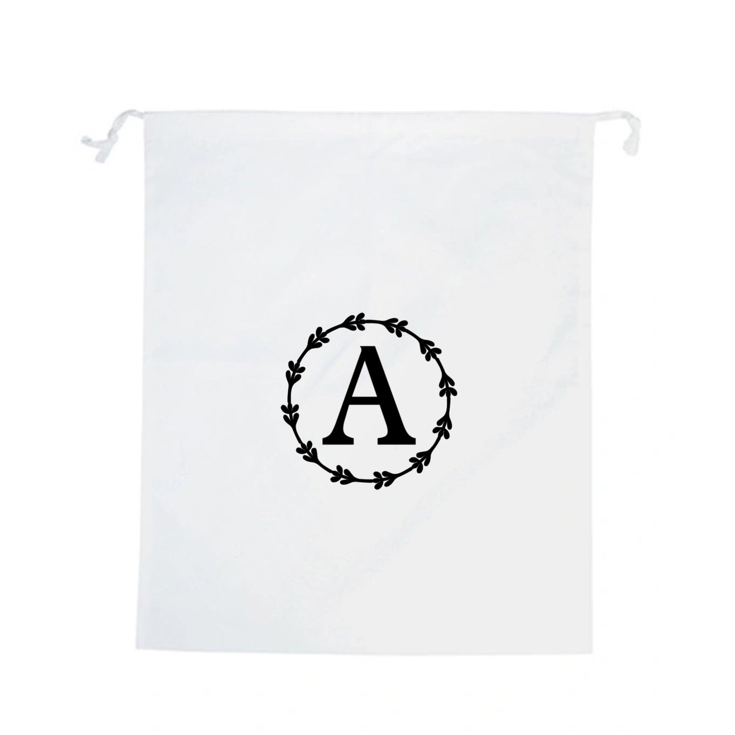 Laundry Bag Monogrammed Travel Cotton Laundry Lightweight White 53 x 44 cm Dorm Room Essentials Sustainable Drawstring Bag University Gift