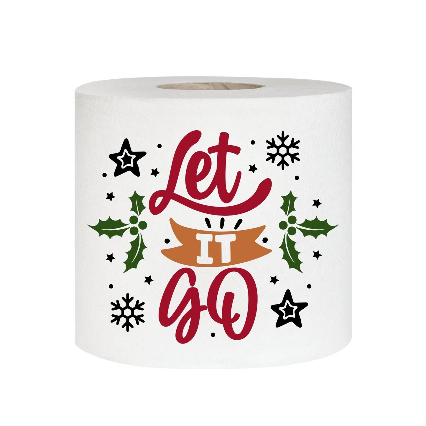 Funny Christmas Printed Toilet Paper - Unique Stocking Stuffer Ideas in Red Organza Bag - EMU Works