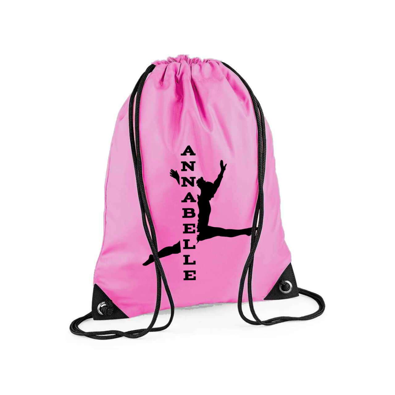 Personalised Gymnast Gym Bag, PE Gym Kit School Kids Sport Print Drawstring Rucksack - EMU Works
