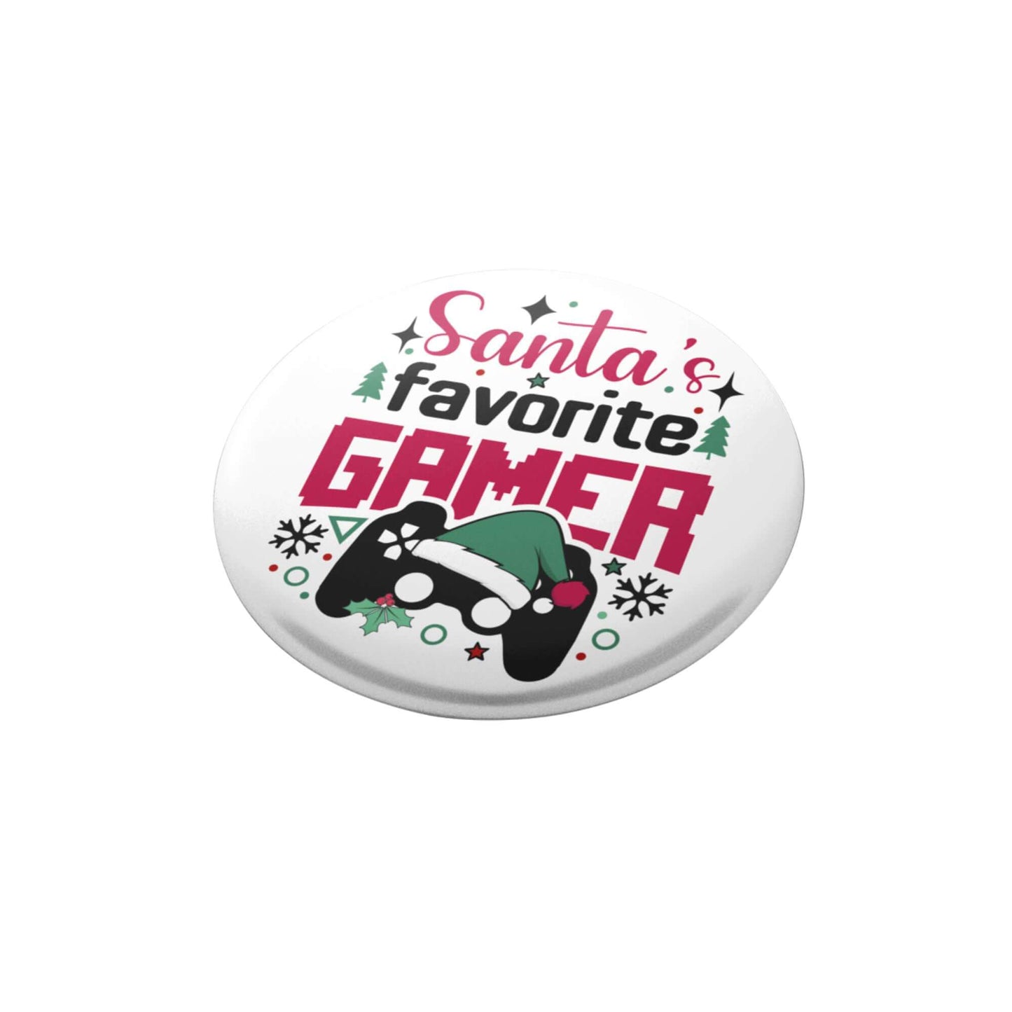 Christmas Gamer Gift - Fun Santa Badge Stocking Stuffer For Boys & Girls - EMU Works