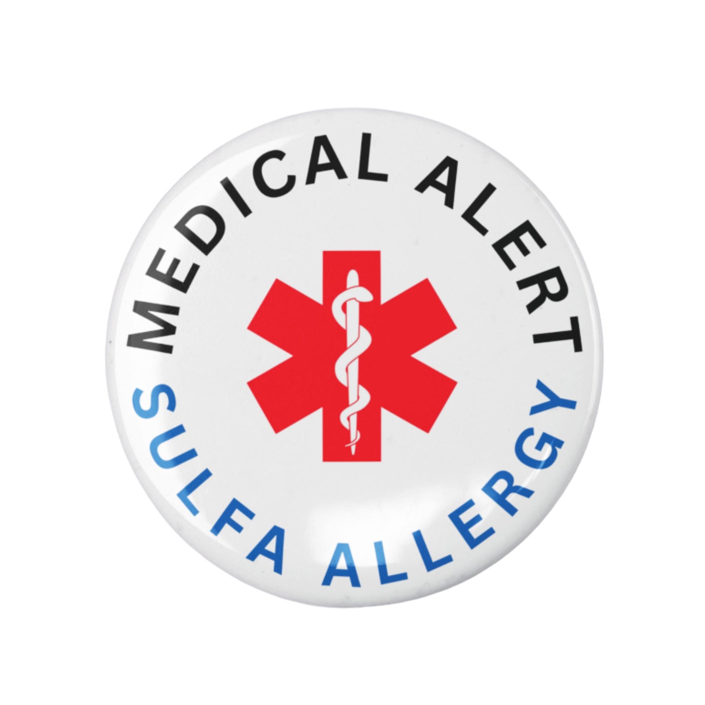 Sulfa Allergy Medical Alert Logo Badge 1in 25mm