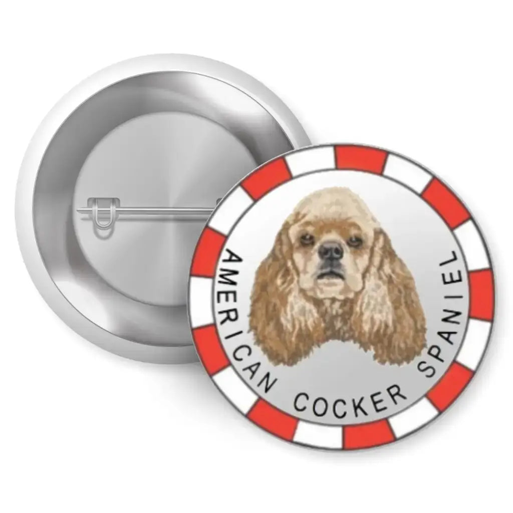 American Cocker Spaniel Dog Breed Pin Button Badge 1in 25mm - EMU Works