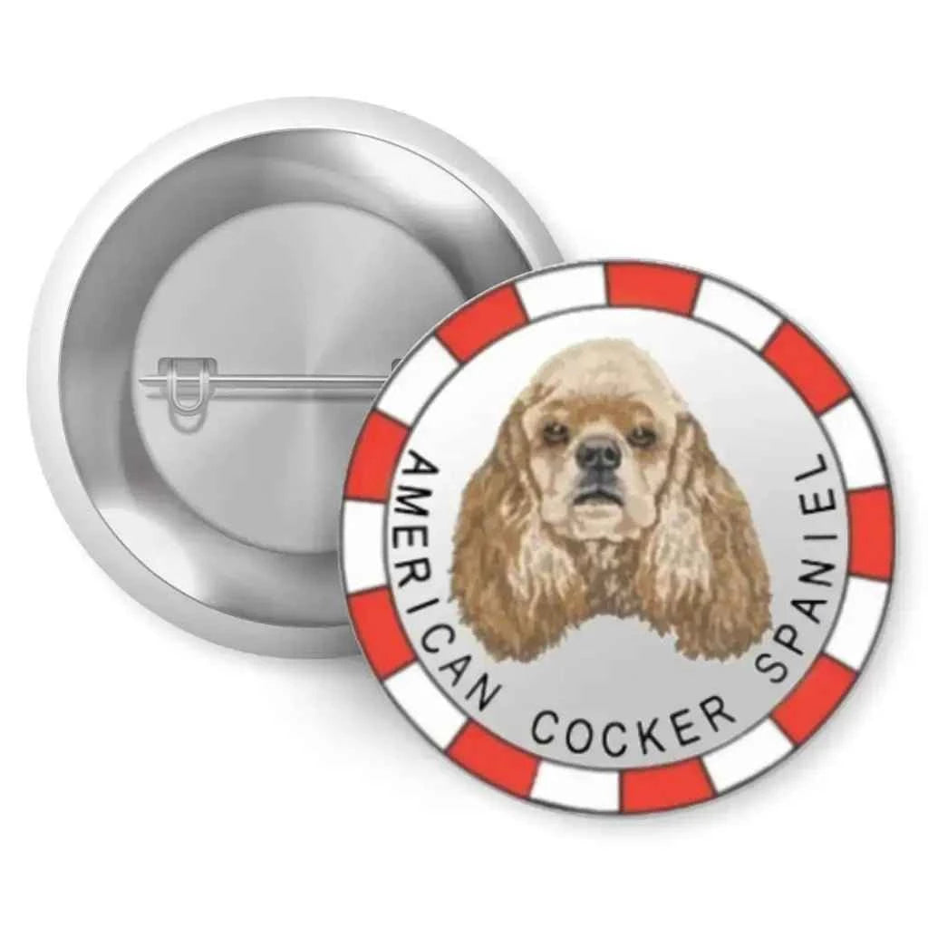American Cocker Spaniel Pin Button Badge - 1 Inch (25mm) Cute Dog Lover Accessory