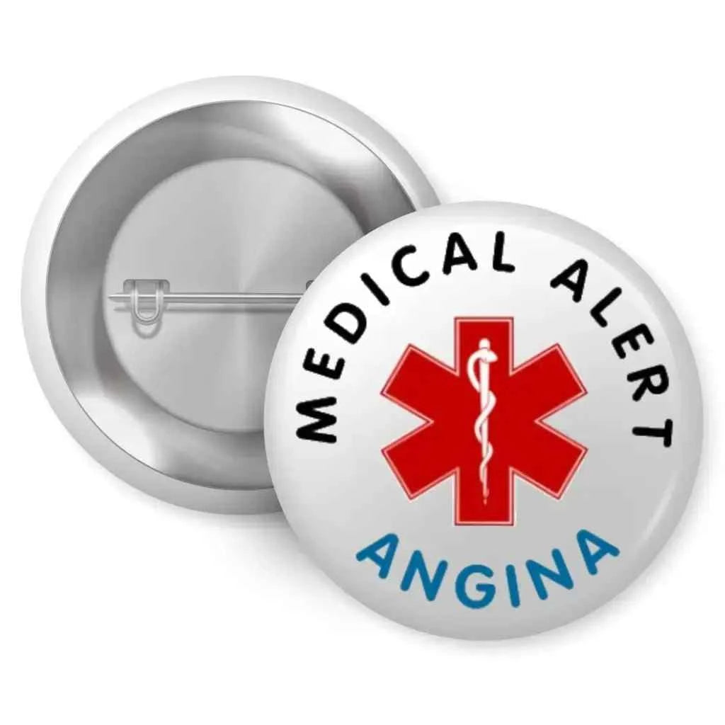 Angina Medical Alert Badge - 1 Inch 25mm Pin with Iconic Medical Symbol for Emergencies
