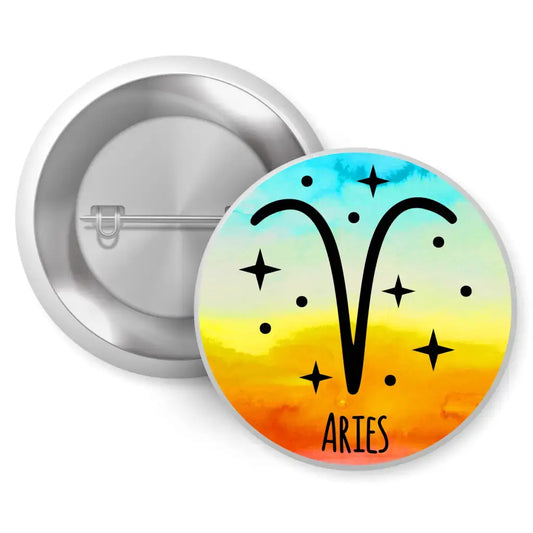 Aries Zodiac Sign Mysticism Pin Button Badge 1in 25mm - EMU Works