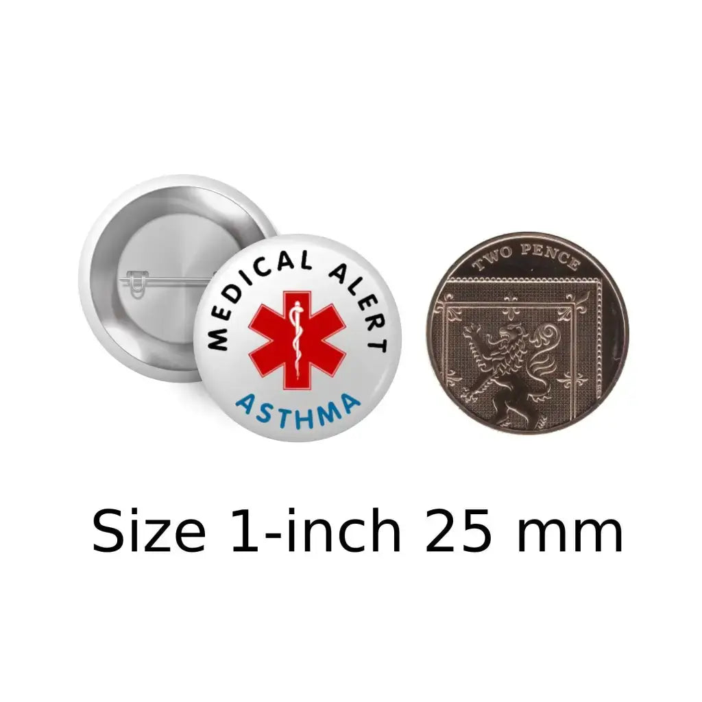 Asthma Medical Alert Badge | Logo Med ID 1in 25mm - EMU Works