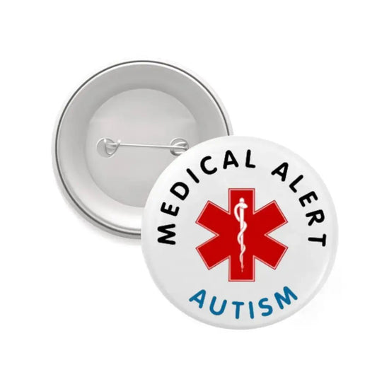 Autism Medical Alert Badge - 2 Inch (50mm) Clear Text Design for Easy Identification - EMU Works