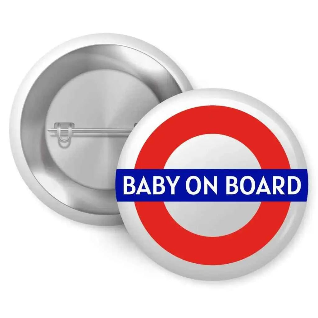 London Themed Baby Badge - 1 Inch Pin Button Badge for Expecting Parents
