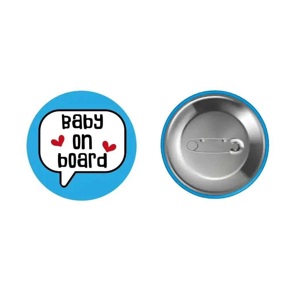 EMUWORKS - Baby On Board Pregnancy Announcement Speech Bubble Children Pin Button Badge 1in 25m Blue