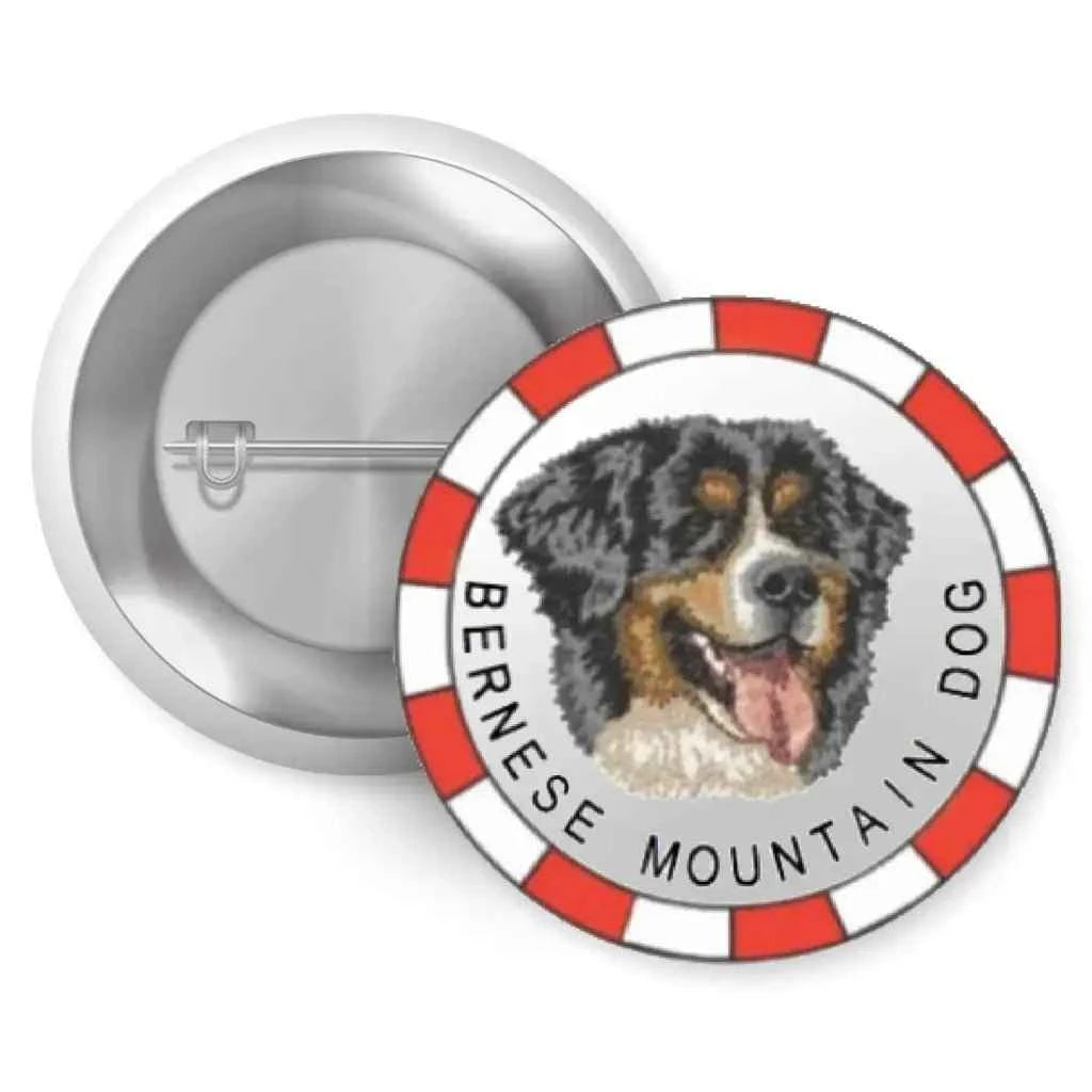 Bernese Mountain Dog Badge - 1 Inch (25mm) Durable Pin Button for Dog Lovers