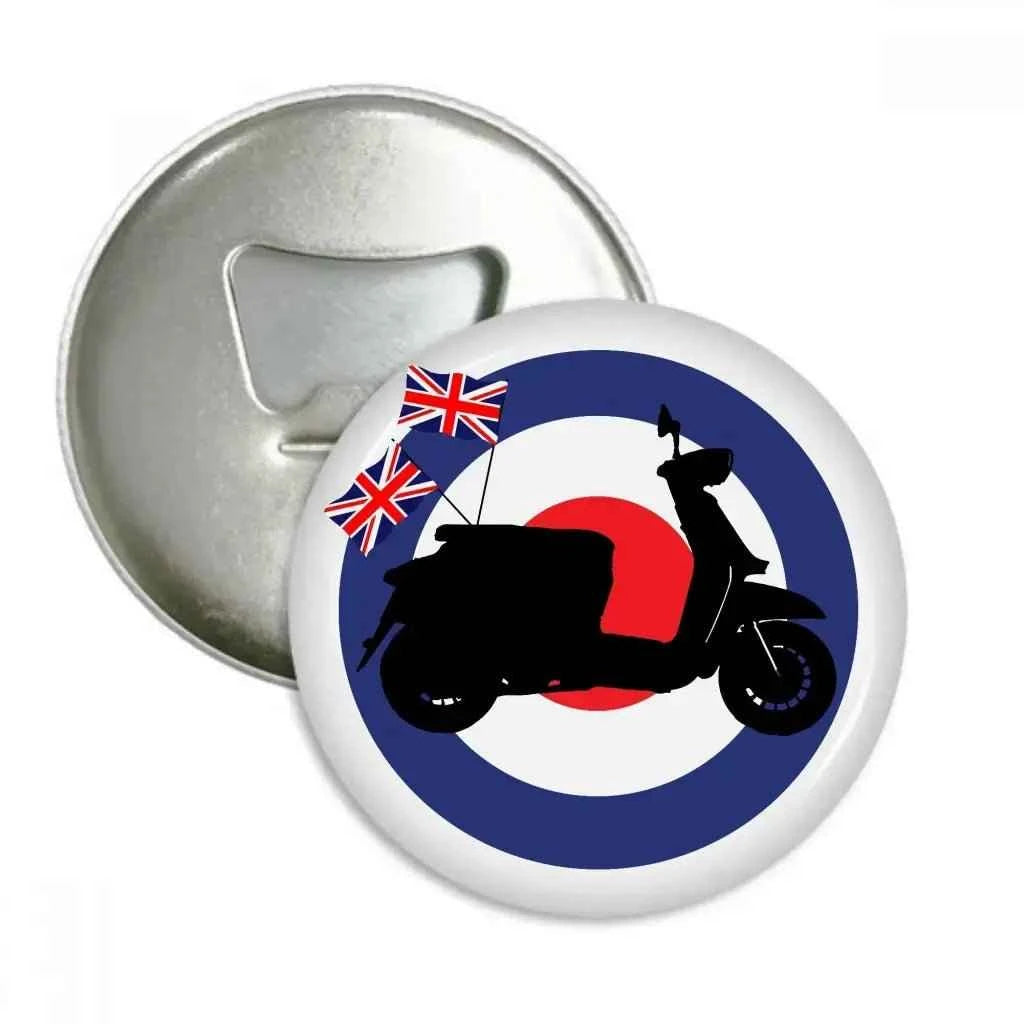 British Mod Accessories Magnetic Bottle Opener 59Mm - Retro Scooter Target Design