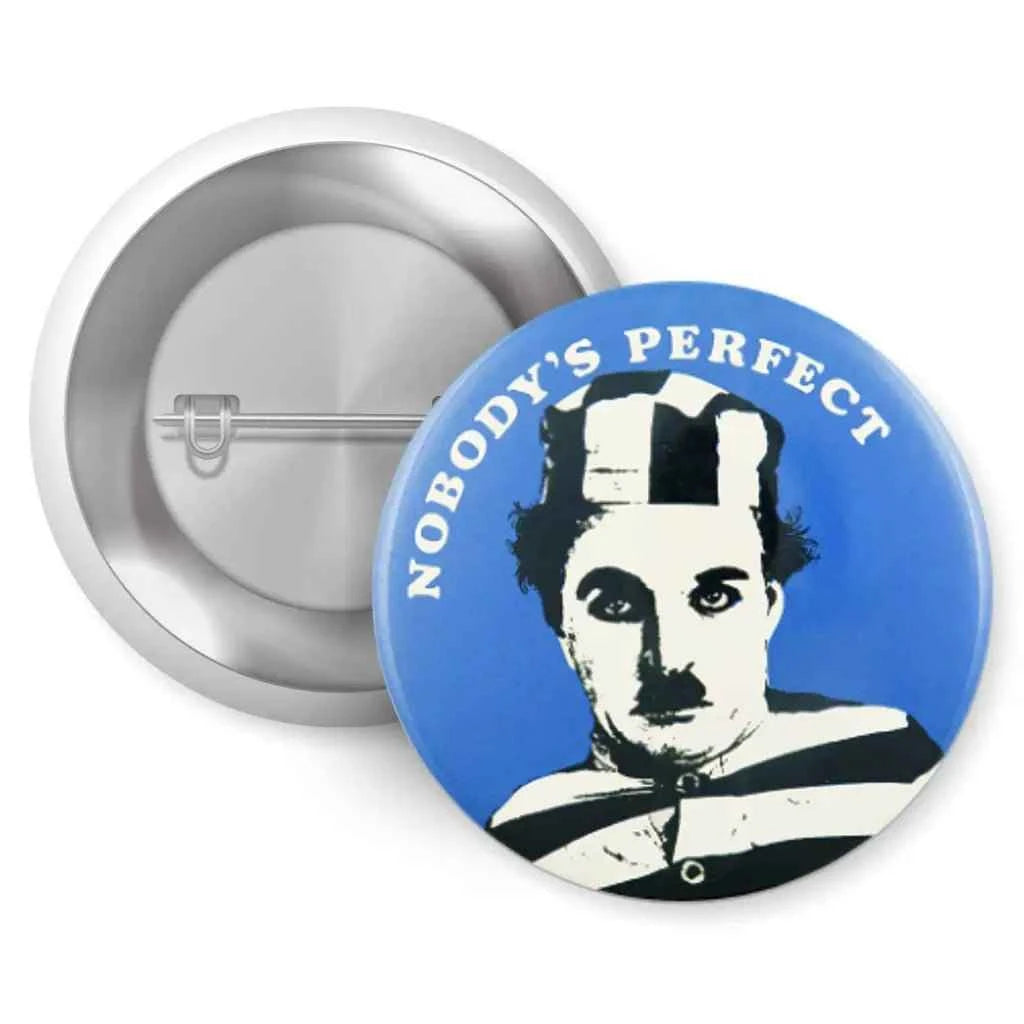 Vintage Comedy Badge: Charlie Chaplin Humour Pin Button Badge, 1 Inch (25mm)