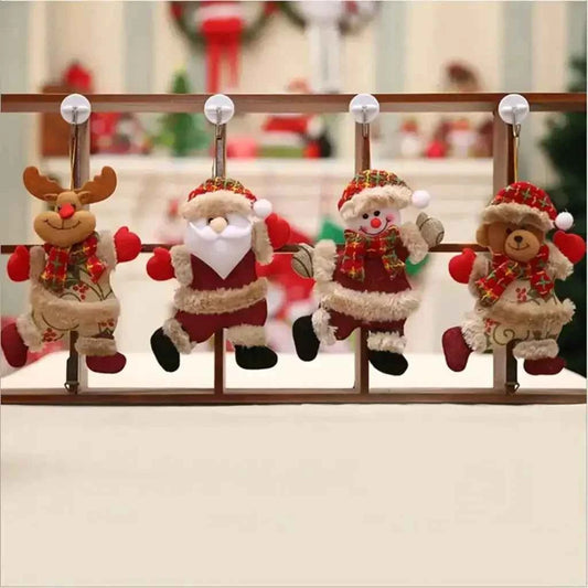 Christmas Hanging Ornaments - Santa Claus, Snowman, Reindeer & Bear Dolls Holiday Decor