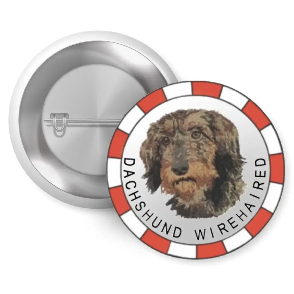 Dachshund Wirehaired Breed Pin Button Badge 1in 25mm - EMU Works