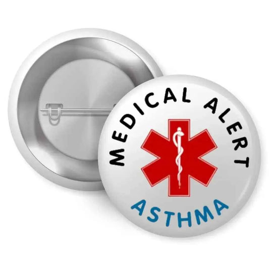 Asthma Awareness Badge - 25mm Medical Alert Logo Badge for Emergency Situations