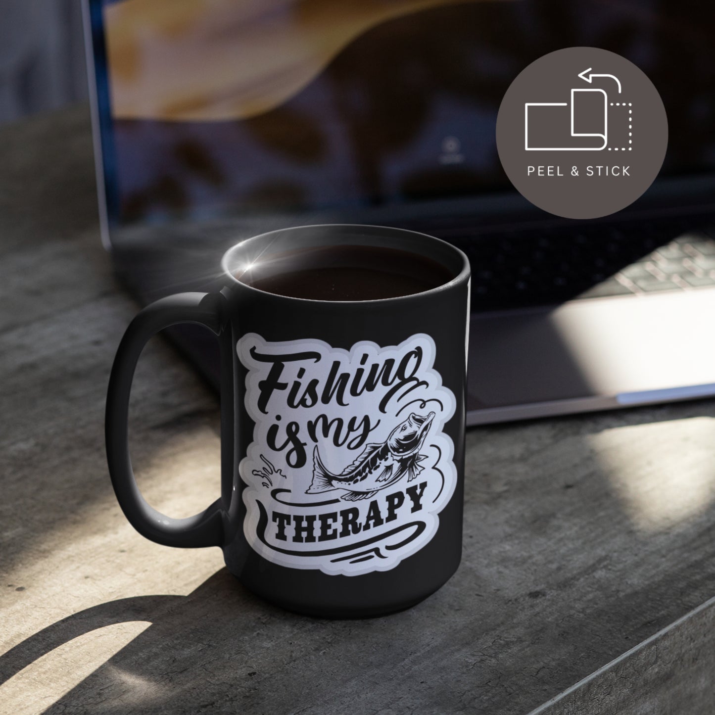 Fishing Humour Sticker Is My Therapy Vinyl Sticker - 8.5cm x 7.5cm: Shop