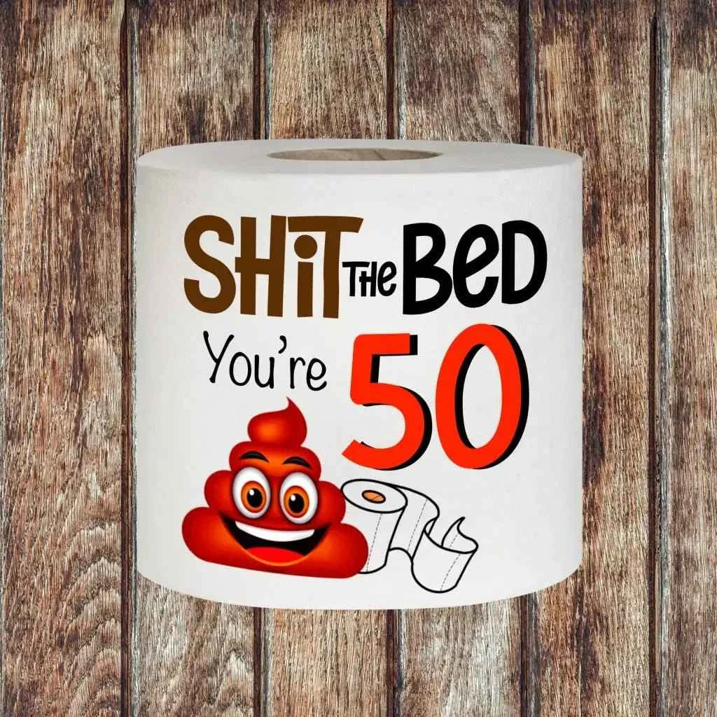 50th Birthday Party Joke Gift - Novelty Toilet Roll with Funny Message