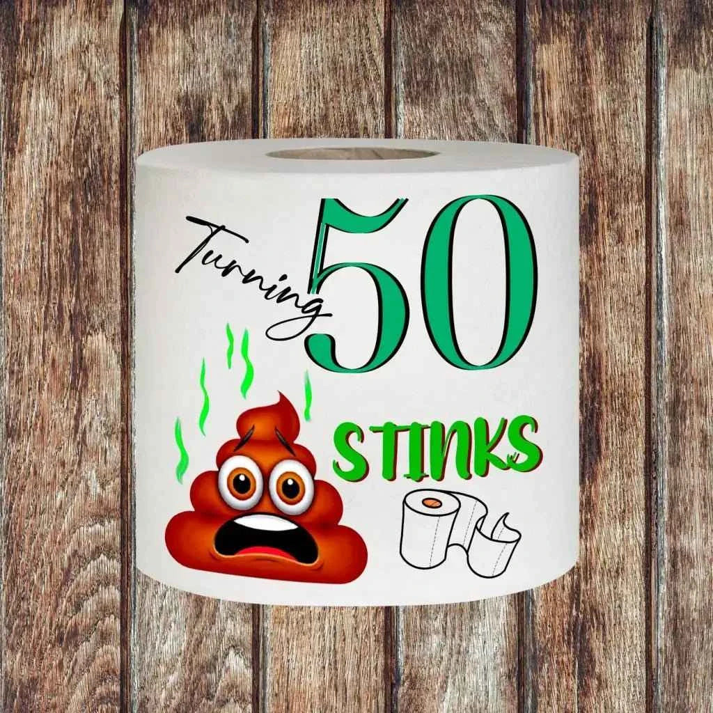 50th Birthday Humorous Toilet Paper - Fun Novelty Toilet Roll Gift with Quirky Message