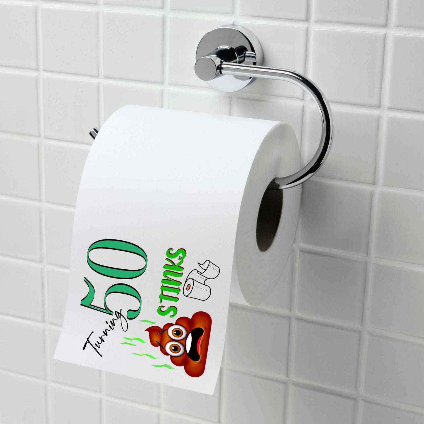 EMUWORKS Novelty Toilet Roll 50th Birthday Printed Toilet Roll