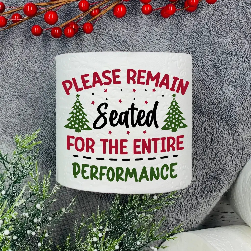 EMUWORKS Novelty Christmas Printed Toilet Roll Please