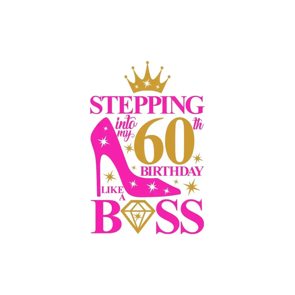 Bright and vibrant 60th birthday badge on display, designed for women to celebrate their special day in style.