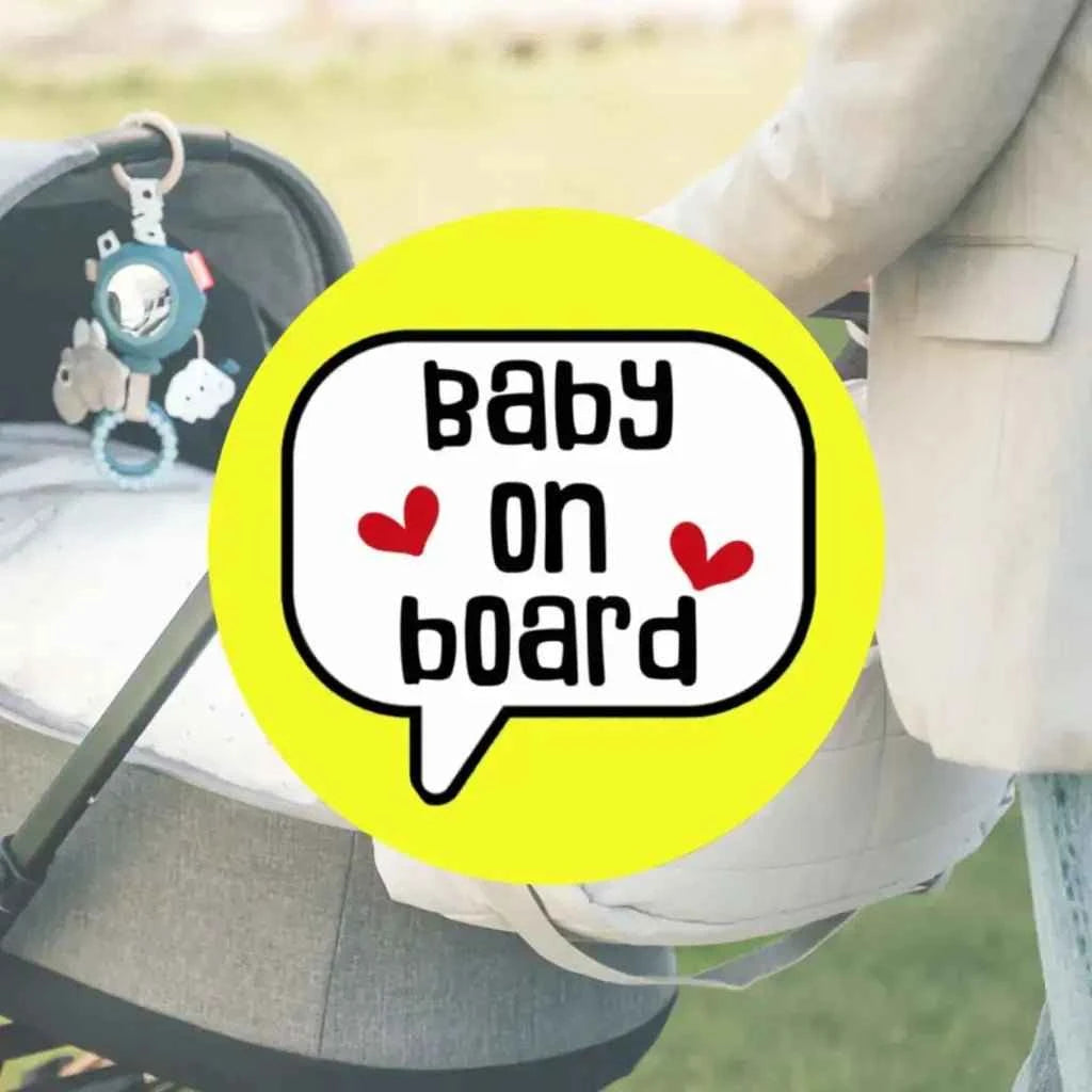 EMUWORKS - Baby On Board Badges , Speech Bubble Pregnancy Announcement , Yellow Pin Button Badge Pinback Closing , Size 1 inch 25 mm