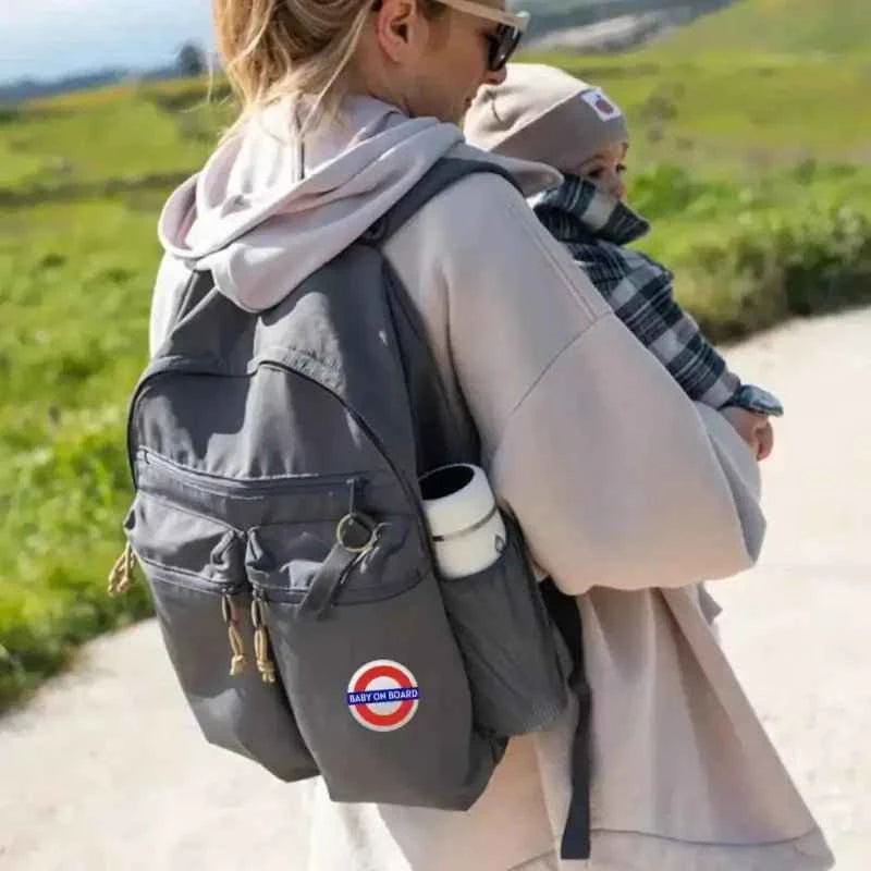 EMUWORKS Baby On Board Badges - London Gift , Medium Size Pin Button Badge 2.32 in 59 mm , Baby Announcement In Style