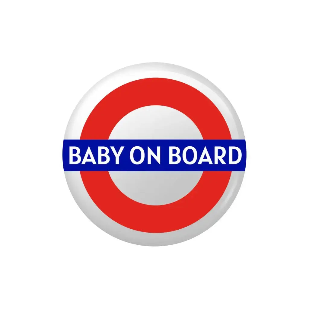 EMUWORKS Baby On Board Badges - London Gift , Medium Size Pin Button Badge 2.32 in 59 mm , Baby Announcement In Style - EMU Works