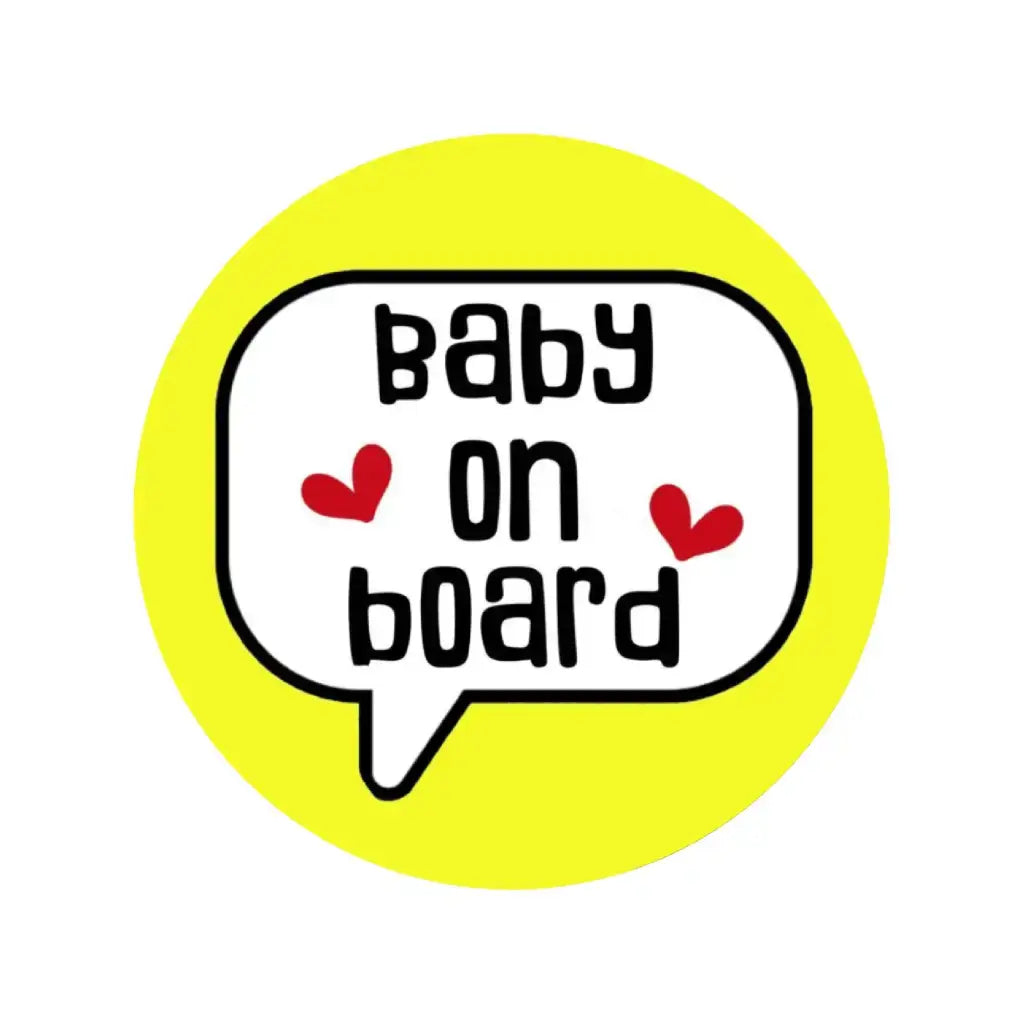 EMUWORKS - Baby On Board Badges , Speech Bubble Pregnancy Announcement , Yellow Pin Button Badge Pinback Closing , Size 2.32 inches 59 mm - EMU Works