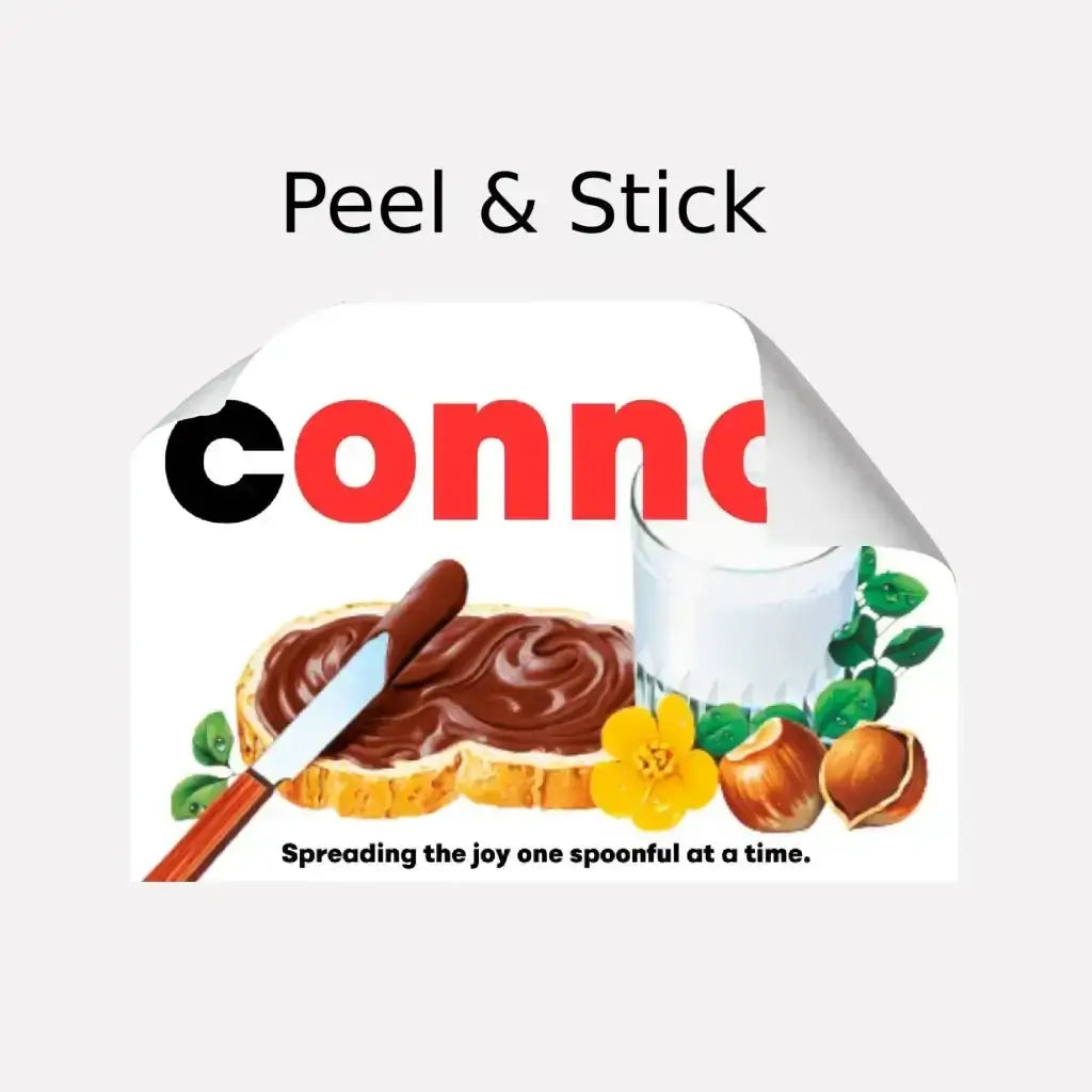 Visual display of the Connor Nutella jar, showcasing it as a perfect personalised Nutella gift.