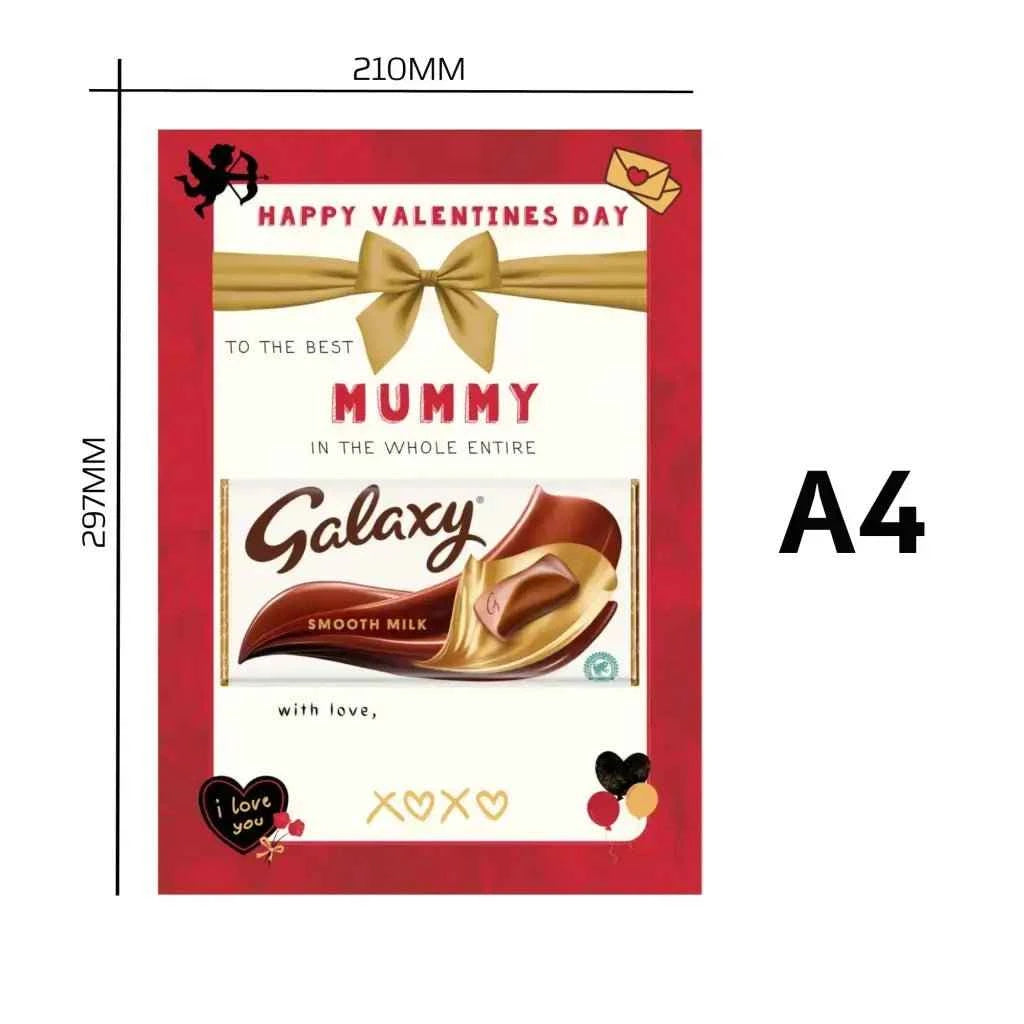 EMUWORKS – Happy Valentine’s Day Letterbox Gifts , Chocolate Board Gift For Her Galaxy Chocolate Bar Included, Gift For Mothers Novelty Matt Print Chocolate Board For Mum Valentines
