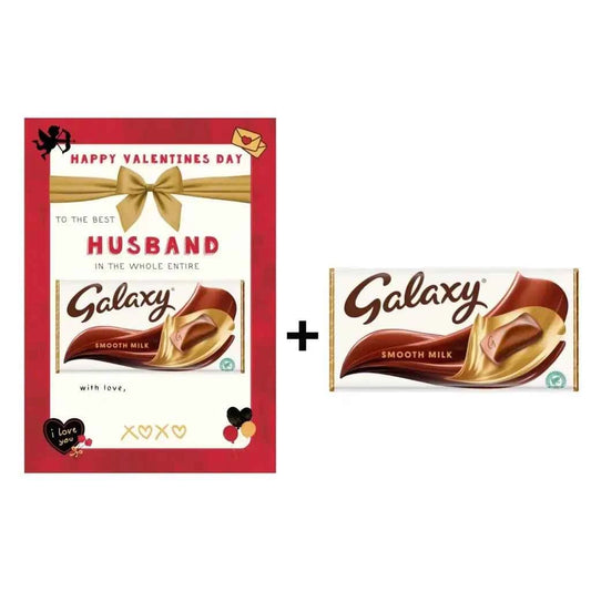 EMUWORKS – Happy Valentine’s Day Letterbox Gifts , Chocolate Board Gift For Him Galaxy Chocolate Bar Included, Gift For Husbands Novelty Matt Print Chocolate Board For Husband Valentines