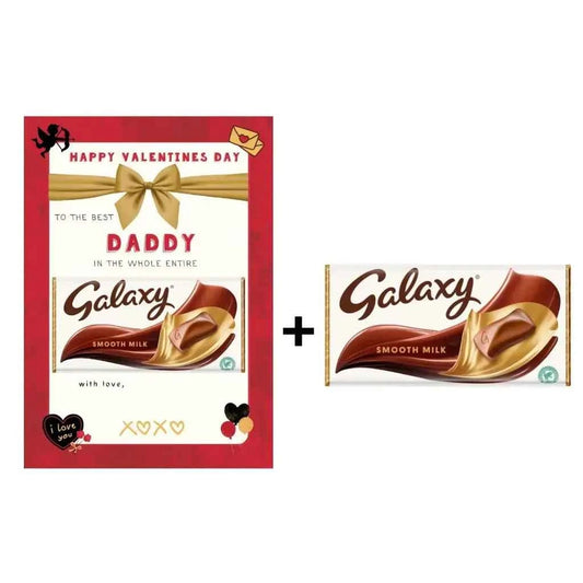 EMUWORKS – Happy Valentine’s Day Letterbox Gifts , Chocolate Board Gift For Him Galaxy Chocolate Bar Included, Gift For Fathers Novelty Matt Print Chocolate Board For Dad Valentines