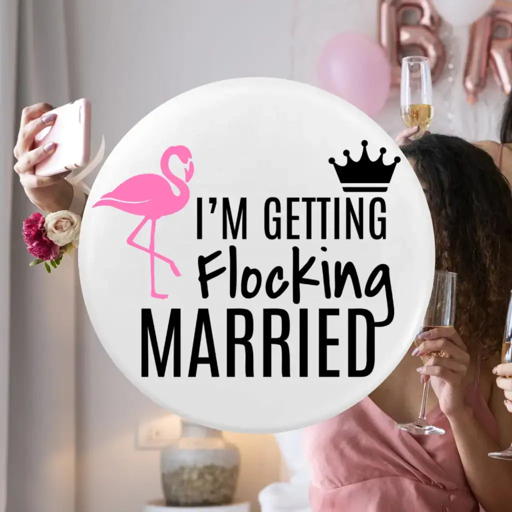 Celebrate the bride-to-be with our Team Bride Badges, vibrant flamingo design for hen party fun.