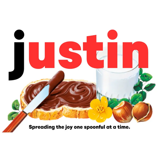 EMU Works - Name Personalised Justin Nutella Label