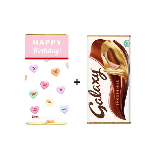 Emuworks Letterbox Gifts - Happy Birthday Chocolate Gift Sweetheart Galaxy Chocolate Bar Included, Love Heart Gift For Kids Novelty Chocolate For Best Friends Forever